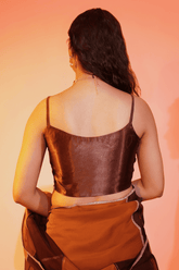 Bronze Beauty Satin Noodle Strap Blouse